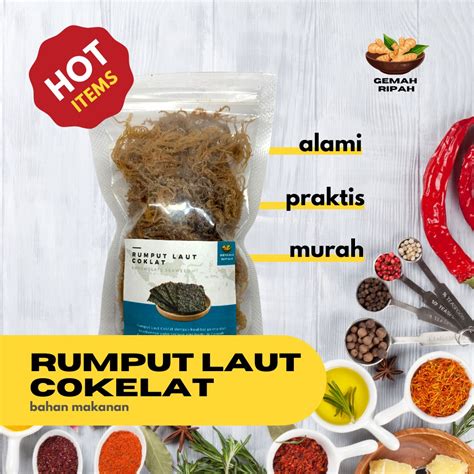 Jual Rumput Laut Kering Coklat Premium Rumput Laut Basah Bahan Makanan