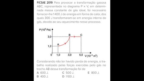 Ficsae Para Provocar A Transforma O Gasosa Abc Representada No