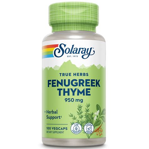 Solaray Fenugreek And Thyme Capsules 475mg 100 Ct Walmart