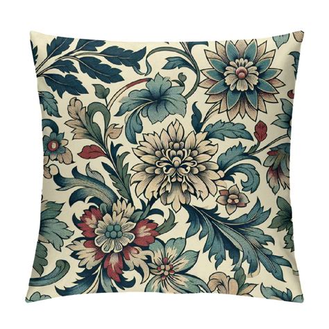 Jeuxus Throw Pillow Covers Eggplant Geometric Flower Cushion Covers