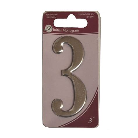 3 Silver Effect Self Adhesive Door Number 3 Ray Grahams Diy Store