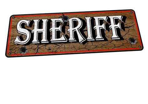 Sheriff’s Office Sign Cowboy Style Aged Vintage Effect Wall Plaque Sign ...