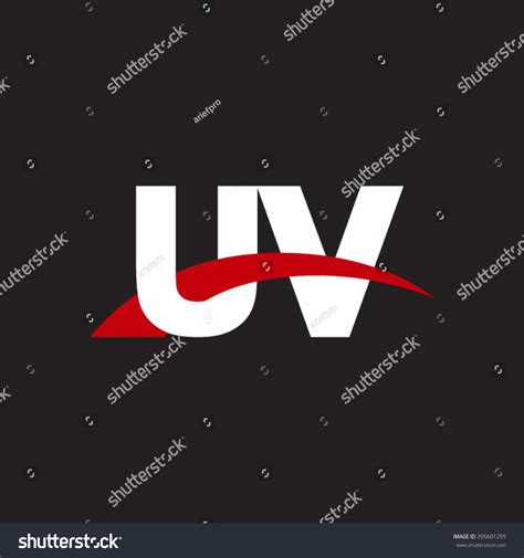 UV Initial Overlapping Swoosh Letter Logo White Royalty Free Stock