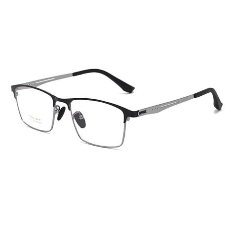 Handoer Mens Eyeglasses Full Rim Titanium Alloy Square Shape Fuzweb