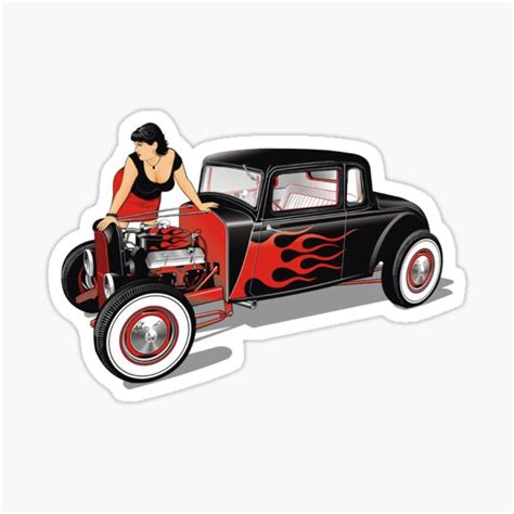 Girl Hot Pinup Rod Stickers Redbubble