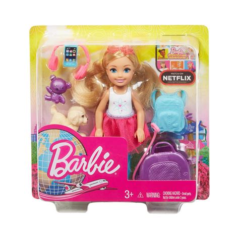 Barbie Chelsea Travel Doll Blonde With Puppy Carrier And Accessories BuysBest