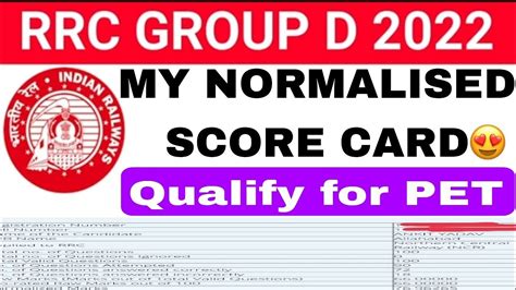 Group D Score Card My Normalised Mark Rrb Group D My Normalised Score