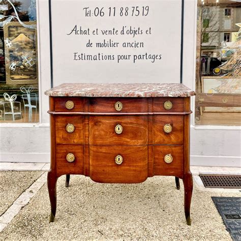 Proantic Commode Louis Xvi Acajou Massif Oeben