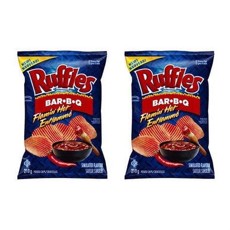 Ruffles Flamin Hot Bar B Q Potato Chips G Oz Pack Imported