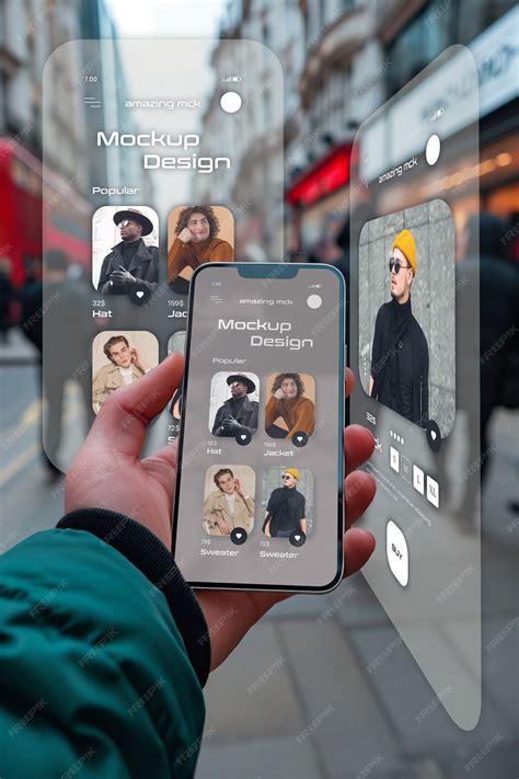 Premium PSD | Person shopping using augmented reality mockup