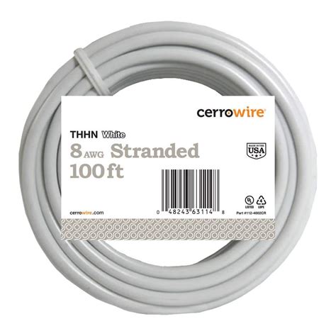 Cerrowire Ft Gauge White Stranded Copper Thhn Wire Cr