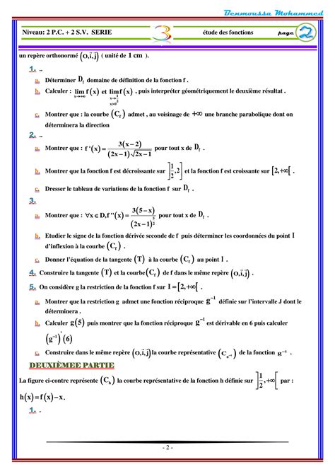 SOLUTION Derivation Et Etude Des Fonctions Exercices Non Corriges 2