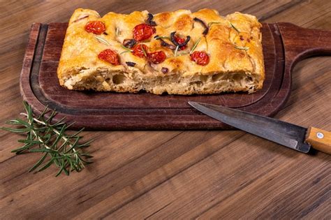 Premium Photo Traditional Italian Focaccia With Cherry Tomatoes