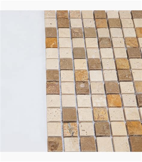 X Mix Multi Color Tumbled Travertine Mosaic Stone Mart