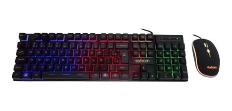 Kit De Teclado E Mouse Gamer Exbom Bk G Portugu S Brasil De Cor