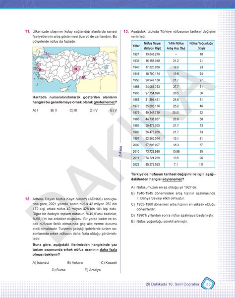 10 SINIF 20 DAKİKADA COĞRAFYA KURUMSAL SORU BANKASI Dakika Yayınları