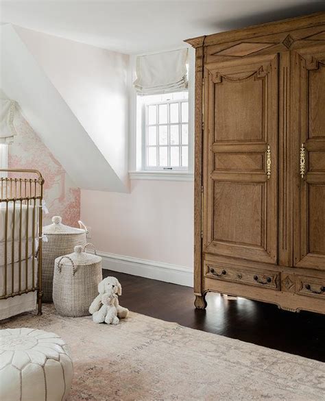 Pink French Nursery With Armoire Transitional Nursery