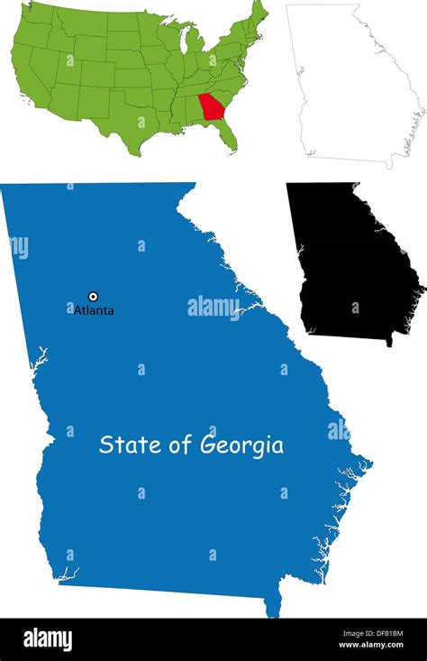 Georgia Map Vector Hi Res Stock Photography And Images Alamy