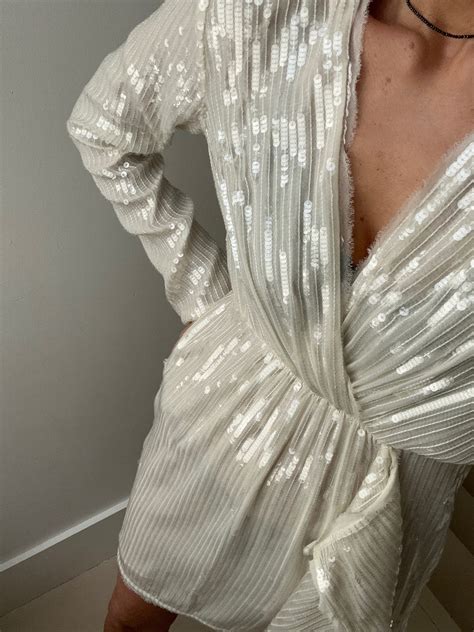 White on White Sequin Mini Dress | Jetsetbohemian