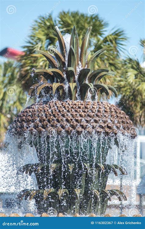 The Pineapple Fountain, at the Waterfront Park in Charleston, so Stock ...