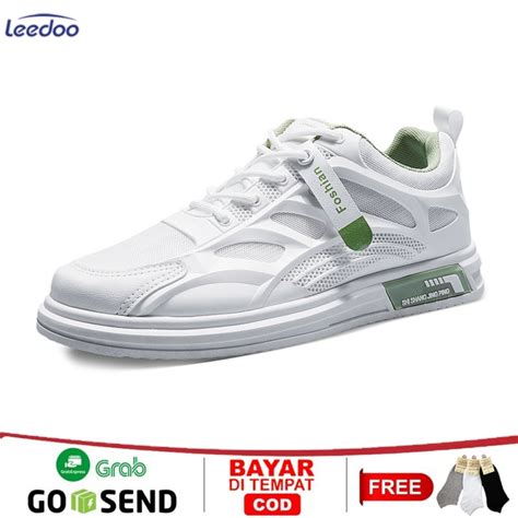 Jual Leedoo Sepatu Putih Kekinian Cowok Sepatu Sneakers Tali Casual