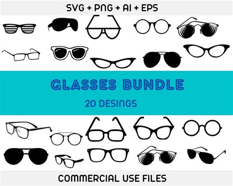 Craft Supplies Tools Clip Art Image Files Digital Glasses Svg Glasses Cut Files Glasses Vector