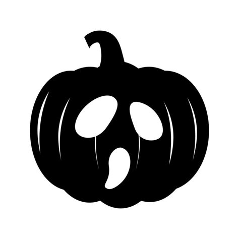 Silhouette Of Halloween Pumpkin On White Background Vector