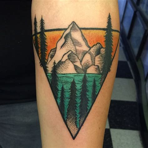 Beautiful nature and inverted triangle tattoo by Peter Campbell, Gardena, CA | Tattoos, Triangle ...