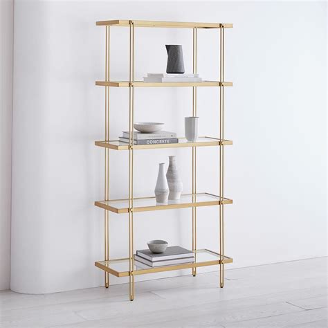 Fulton Bookshelf Antique Brass West Elm Uk