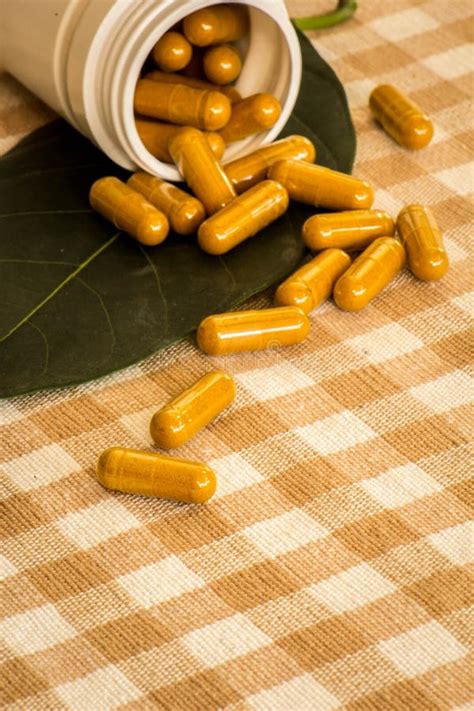 Medicine Bottles Plastic Capsule Placed On Cotton Stock Image Image