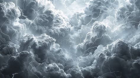 Thunderstorm Clouds with Intense Lightning Strikes Stock Illustration ...