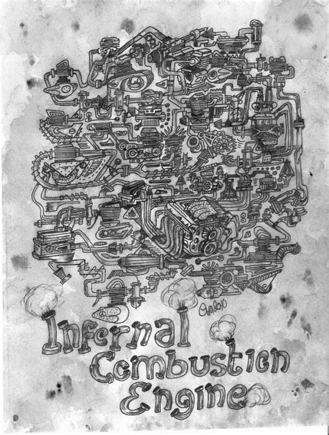 Infernal Combustion Engine Drawing By Gra Howard