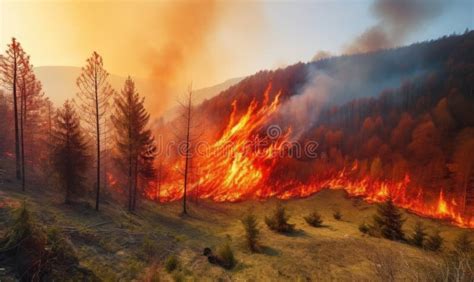 Devastating Mountain Forest Fire Spreads Like Wildfire Creating Using