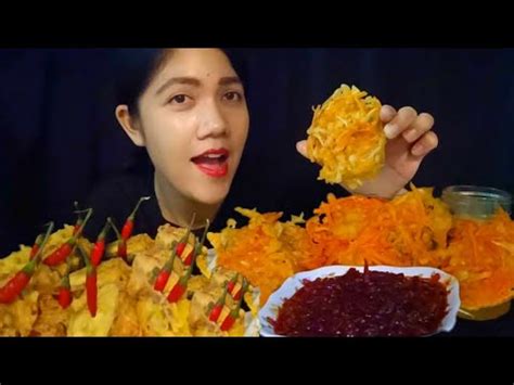 Asmr Mukbang Gorengan Cocol Sambal Terasi Pedastahu Isi Kriuk Bakwan