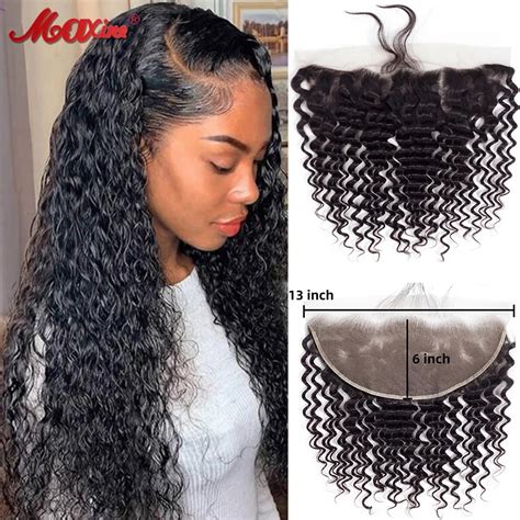 Maxine 13x6 6x6 Deep Wave Lace Frontal Closures Only Brazilian Curly