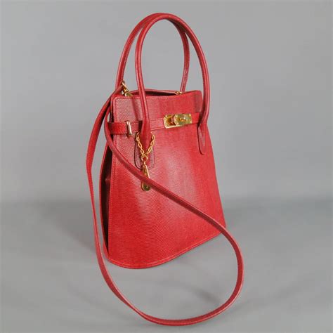 Vintage Lancel Red Leather Cross Body Handbag At 1stdibs