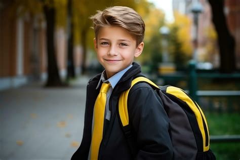 Boy Goes To School 27428492 Stock Photo At Vecteezy