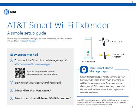 At T Smart Wi Fi Extender Setup Guide Easy Install Instructions