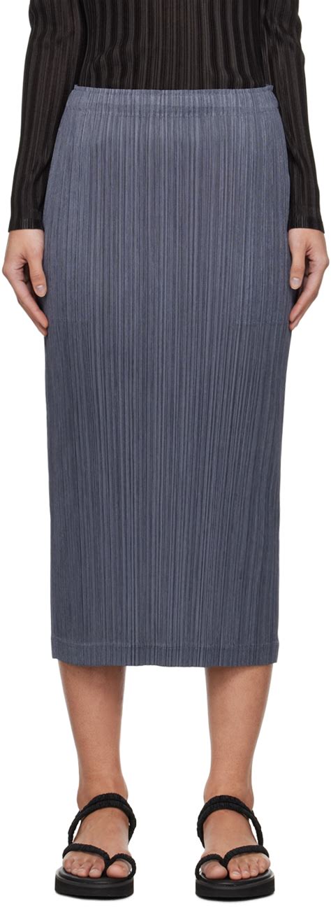 PLEATS PLEASE ISSEY MIYAKE Gray Thicker Bottoms 1 Midi Skirt SSENSE