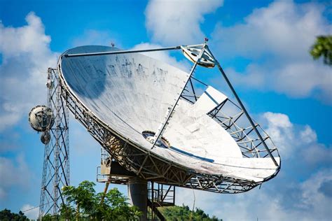 Satellite Dish in the Forest with Sighns of Rust Stock Image - Image of ...