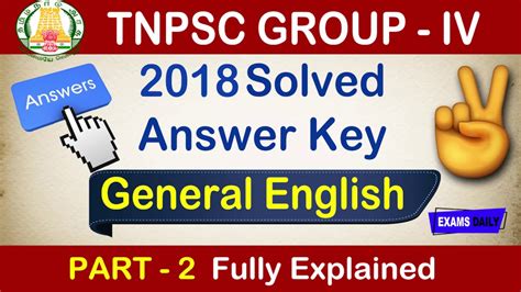 TNPSC Group 4 Answer Key 2018 I TNPSC General English Solved Question