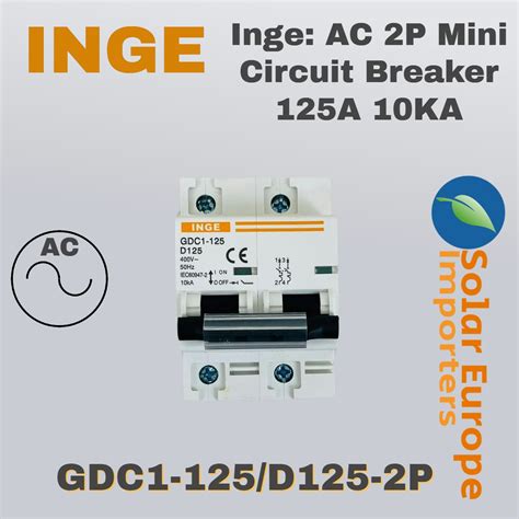 Inge Ac 2p Mini Circuit Breaker 125a 10ka Gdc1 125 D125 2p Solar