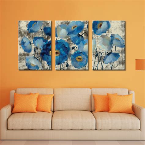 Buy Aquamarine Framed Floral Triptych Wall Art | Canvas Prints Australia