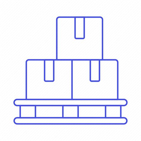 Box Inventory Logistic Management Package Pallet Stack Icon