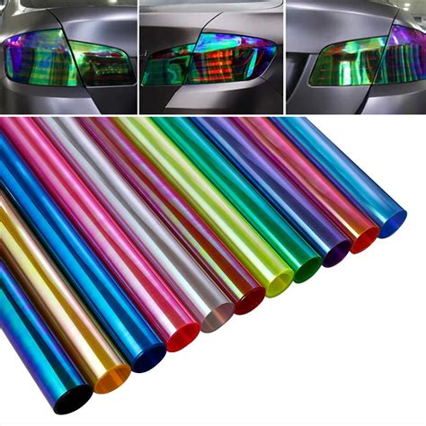 30cm 5m 10m Car Color Changing Film Decals Chameleon Styling Headlight