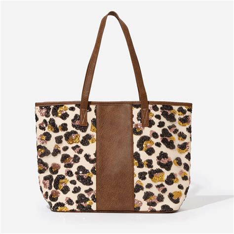 Monogrammed Leopard Print Tote Bag Marleylilly