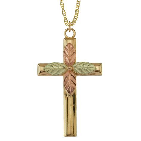 Black Hills Gold Tricolor 10k Cross Pendant Jewelry Pendants And Necklaces