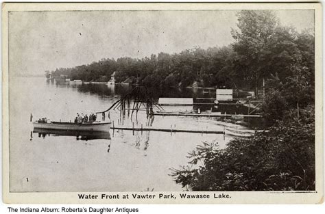 Waterfront at Vawter Park, Lake Wawasee, Syracuse, Indiana, circa 1907 ...