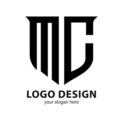 Logotipo Da Letra Mc Fundo Branco Vetor Premium