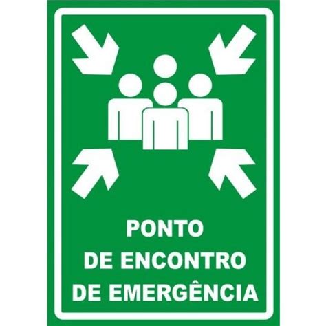 Placa de Sinalização de Ponto de Encontro de Emergência 20x27